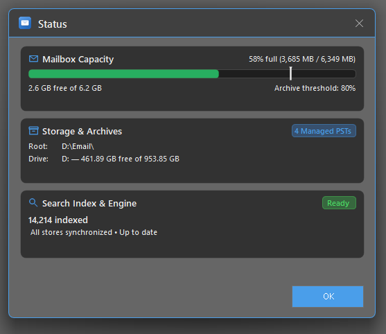 Smart Archive Storage Status